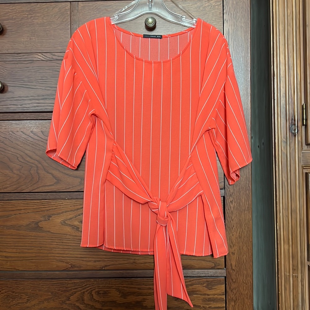 West kei orange blouse
